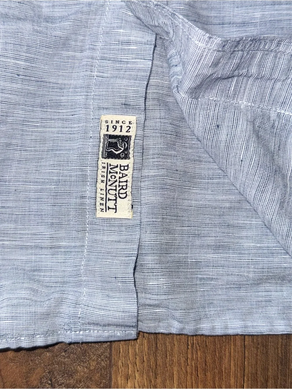 J.Crew Baird McNutt Irish Linen Shirt Mens L Slim Light Blue Button Down